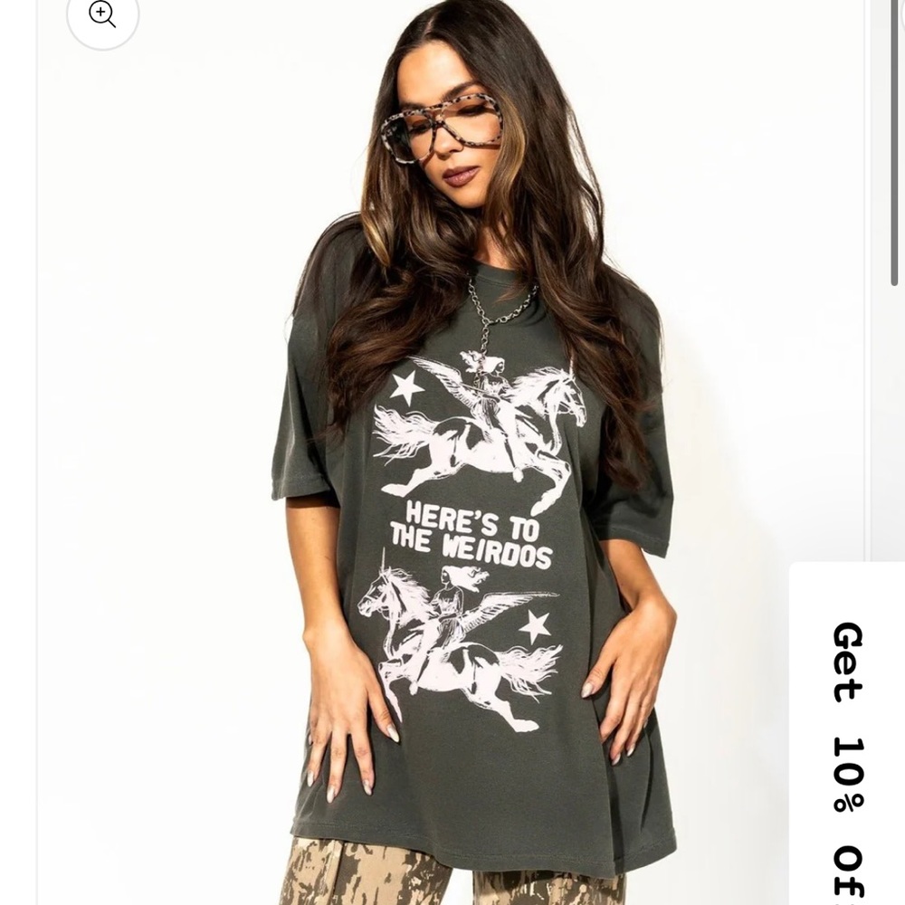 Dressed in LALA Dark Green Graphic Tee